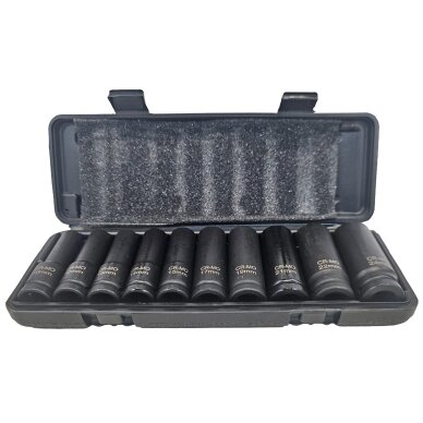 Smūginių ilgų galvučių rinkinys 1/2" 10-24mm 10vnt. Smūginių ilgų galvučių rinkinys 1/2" 10-24mm 10vnt.