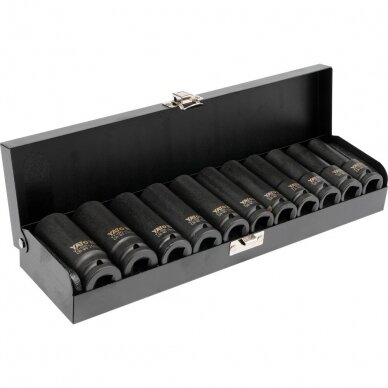 Smūginių ilgų galvučių rinkinys 1/2" 10-24mm 11vnt. Smūginių ilgų galvučių rinkinys 1/2" 10-24mm 11vnt.