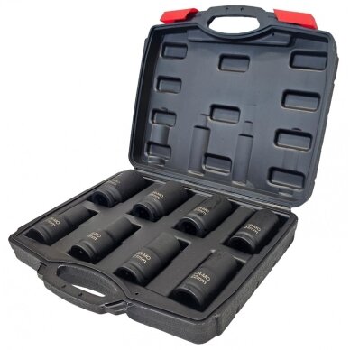 Galvučių rinkinys 6 kampų 3/4" 8vnt. (17-32mm) Galvučių rinkinys 6 kampų 3/4" 8vnt. (17-32mm)