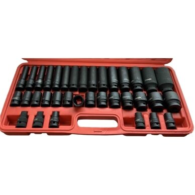 Smūginių ilgų ir trumpų galvučių rinkinys 1/2" 8-32mm 35vnt. 1