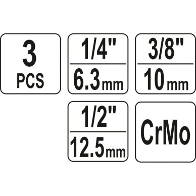 Smūginių šarnyrų / kardanų rinkinys 3vnt. 2