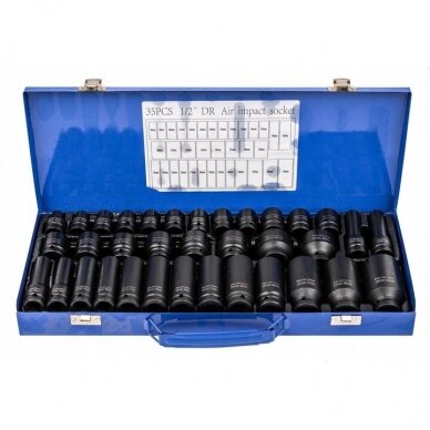 Smūginių ilgų ir trumpų galvučių rinkinys 1/2" 8-32mm 35vnt.