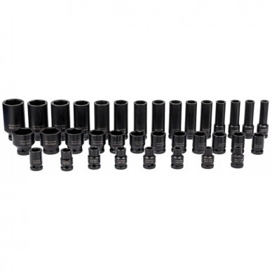 Smūginių ilgų ir trumpų galvučių rinkinys 1/2" 8-32mm 35vnt. 1