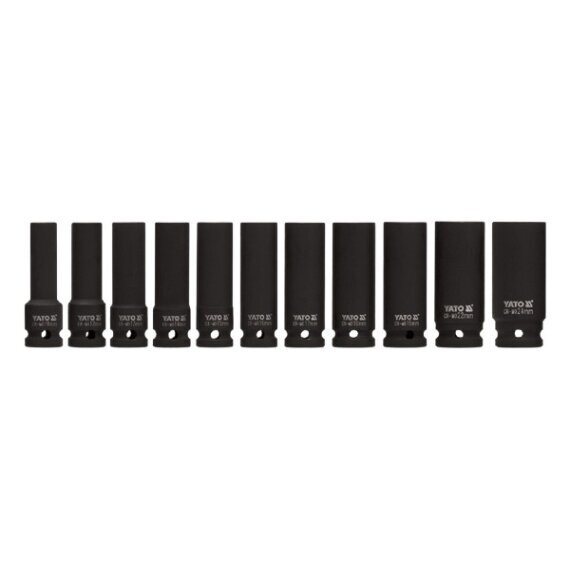 Smūginių ilgų galvučių rinkinys 1/2" 10-24mm 11vnt. 4 Smūginių ilgų galvučių rinkinys 1/2" 10-24mm 11vnt. 4