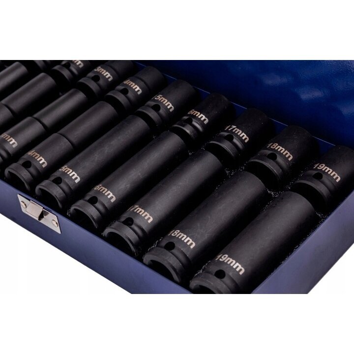 Smūginių ilgų ir trumpų galvučių rinkinys 1/2" 10-19mm 20vnt. 1 Smūginių ilgų ir trumpų galvučių rinkinys 1/2" 10-19mm 20vnt. 1