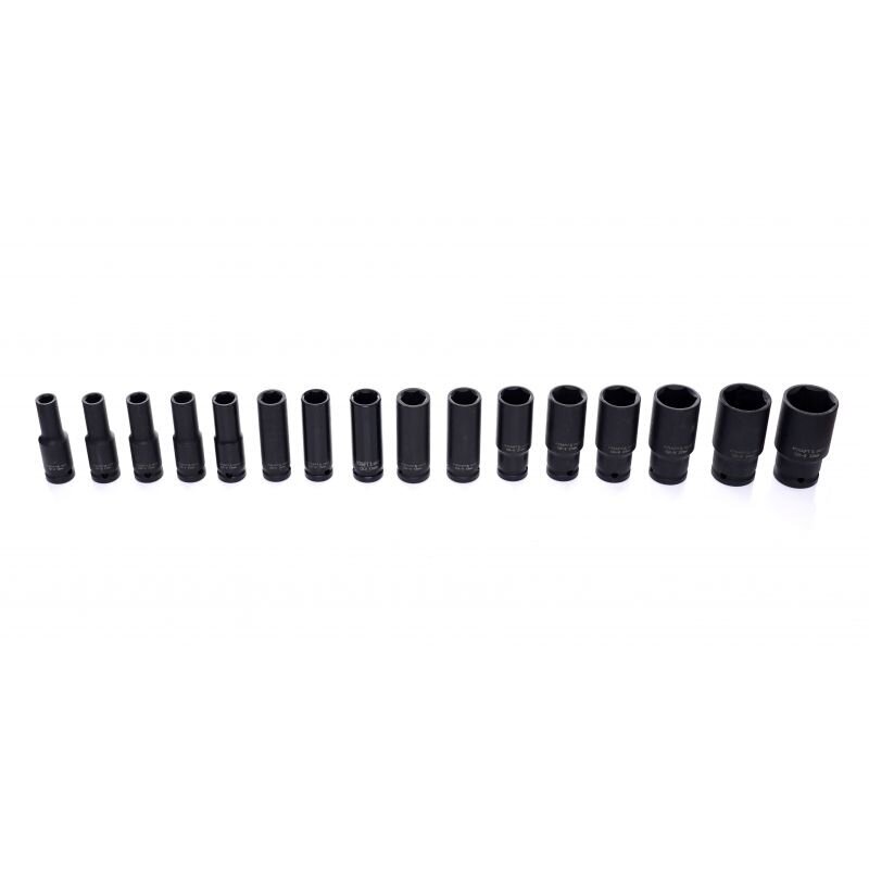 Smūginių ilgų galvučių rinkinys 1/2" 10-32mm 16vnt. 5 Smūginių ilgų galvučių rinkinys 1/2" 10-32mm 16vnt. 5