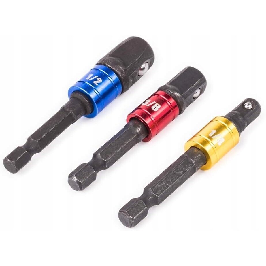 Smūginių adapterių rinkinys 1/4", 3/8", 1/2" 1 Smūginių adapterių rinkinys 1/4", 3/8", 1/2" 1