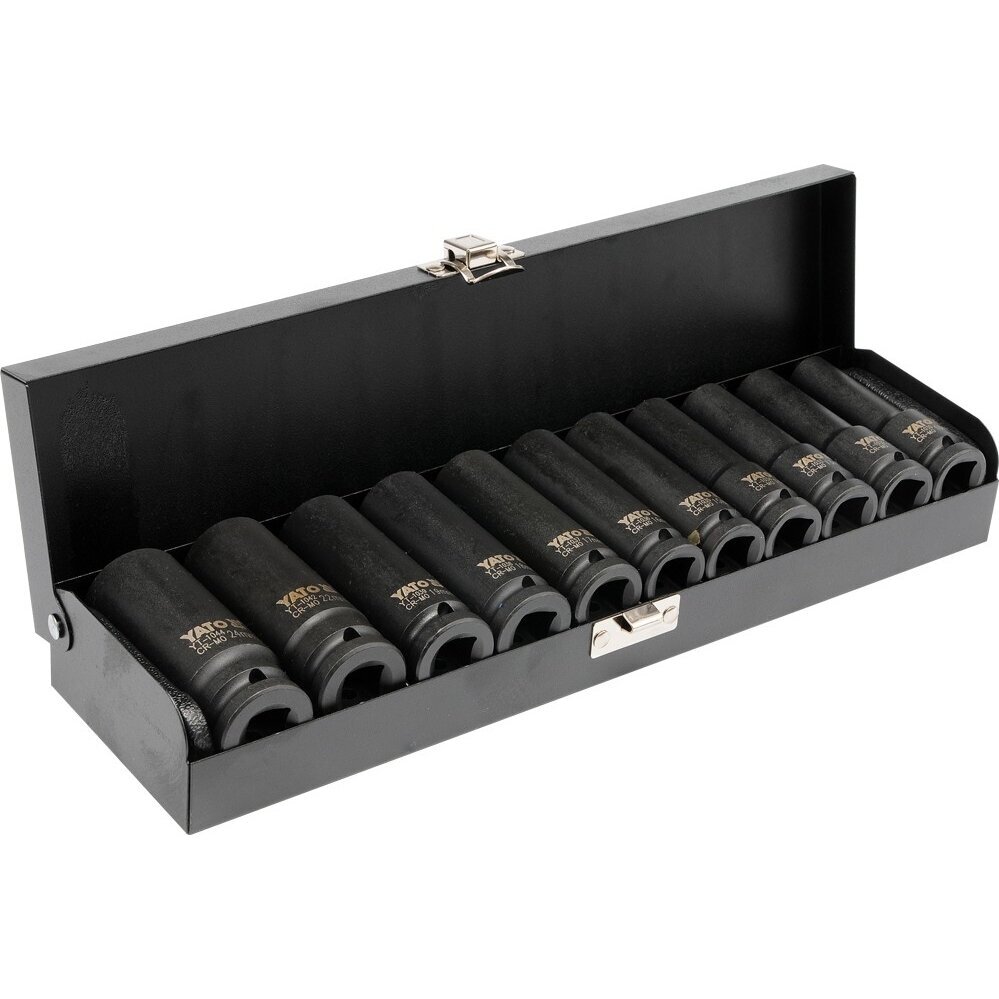 Smūginių ilgų galvučių rinkinys 1/2" 10-24mm 11vnt.