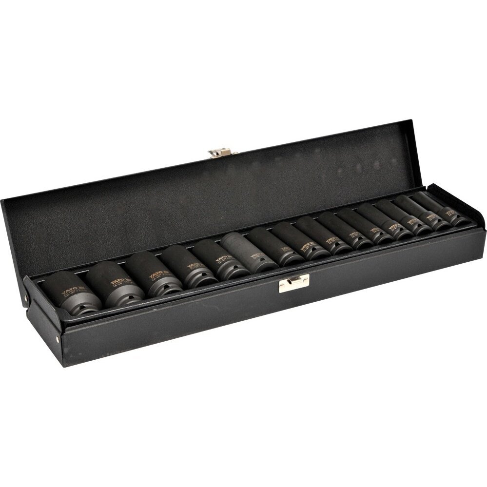 Smūginių ilgų galvučių rinkinys 1/2" 10-32mm 15vnt. Smūginių ilgų galvučių rinkinys 1/2" 10-32mm 15vnt.