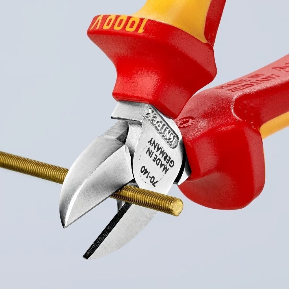Šoninio kirpimo replės elektrikui 140mm (1000V) KNIPEX 2 Šoninio kirpimo replės elektrikui 140mm (1000V) KNIPEX 2