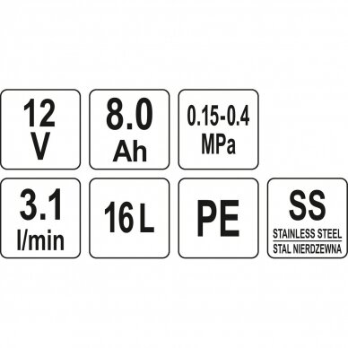 Akumuliatorinis sodo purkštuvas FLO 16L 12V 89611 4