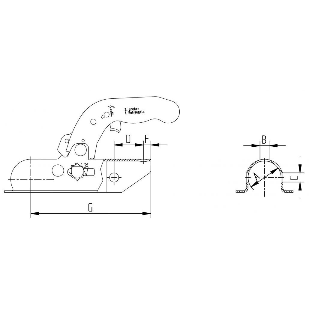 Spyna priekabai 1400kg apvali 50mm 1 Spyna priekabai 1400kg apvali 50mm 1