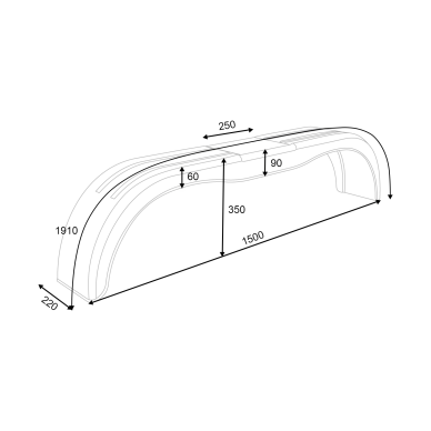 Sparnas plastikinis 13-14" ratlankiams dvigubiems ratams 2 Sparnas plastikinis 13-14" ratlankiams dvigubiems ratams 2