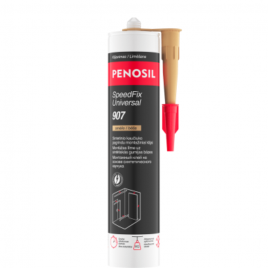 SpeedFix Universal 907 PENOSIL universalūs montažiniai klijai smėlio spalvos 290ml. SpeedFix Universal 907 PENOSIL universalūs montažiniai klijai smėlio spalvos 290ml.