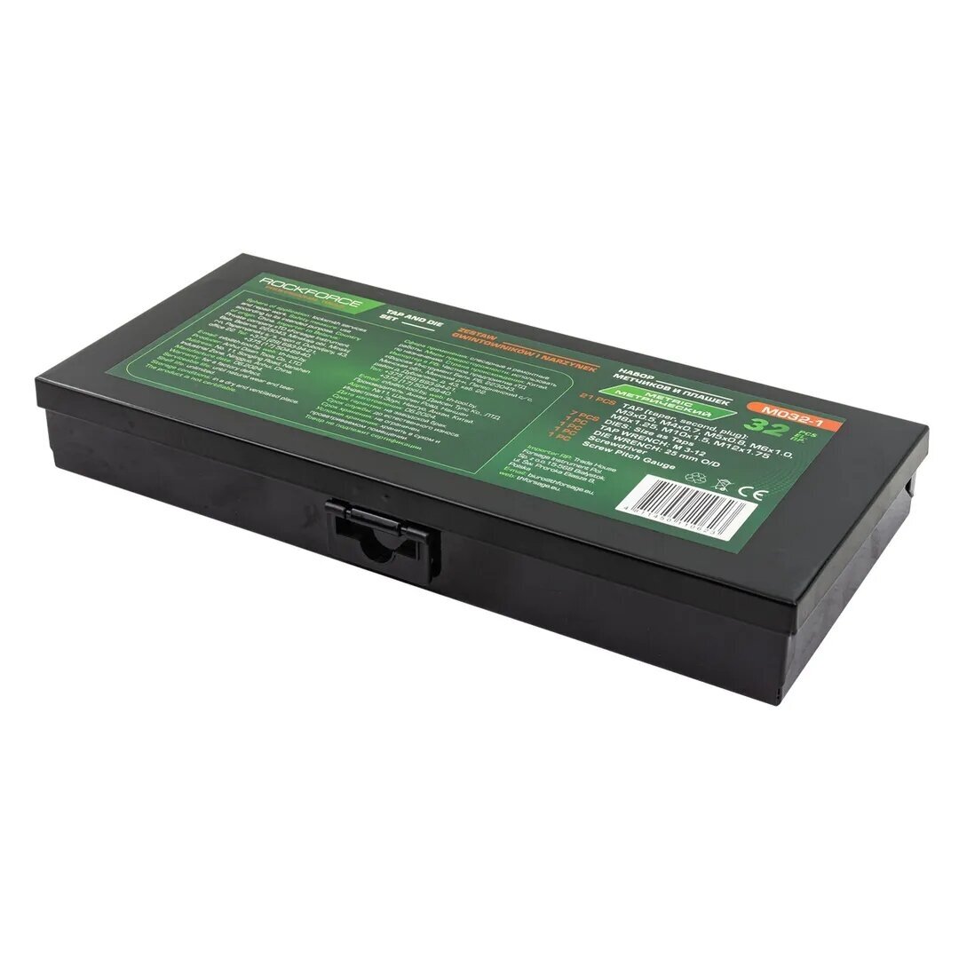 Sriegiklių/sriegpjovių rinkinys metrinis 32vnt. M3-M12 RF-M032-1 2 Sriegiklių/sriegpjovių rinkinys metrinis 32vnt. M3-M12 RF-M032-1 2