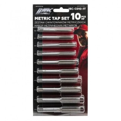 Sriegiklių rinkinys 10vnt. M6-M12 Sriegiklių rinkinys 10vnt. M6-M12