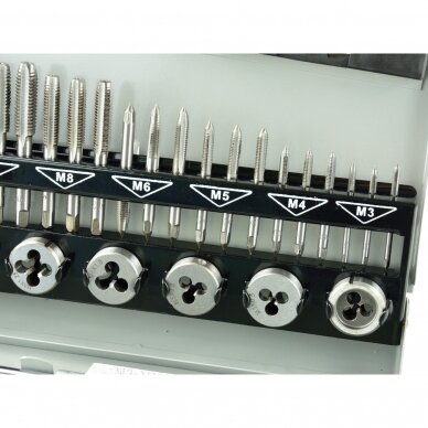 Sriegiklių/sriegpjovių rinkinys 32vnt. M3-M12 4