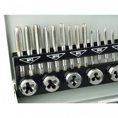 Sriegiklių/sriegpjovių rinkinys 32vnt. M3-M12 5