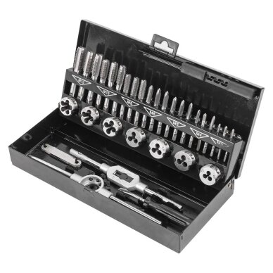 Sriegiklių/sriegpjovių rinkinys metrinis 32vnt. M3-M12 RF-M032-1 1 Sriegiklių/sriegpjovių rinkinys metrinis 32vnt. M3-M12 RF-M032-1 1