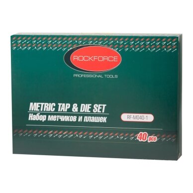 Sriegiklių/sriegpjovių rinkinys metrinis 40vnt. M3-M12 RF-M040-1 2