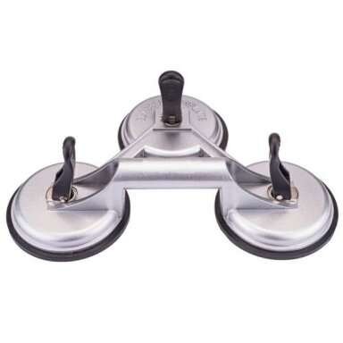 Stiklų kėliklis aliuminis trijų čiuptuvų 3x115mm 160kg S11762 Stiklų kėliklis aliuminis trijų čiuptuvų 3x115mm 160kg S11762