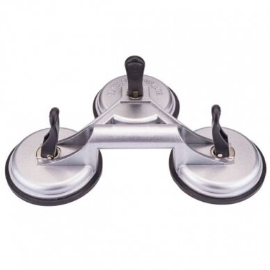 Stiklų kėliklis aliuminis trijų čiuptuvų 3x115mm 160kg S11762 Stiklų kėliklis aliuminis trijų čiuptuvų 3x115mm 160kg S11762