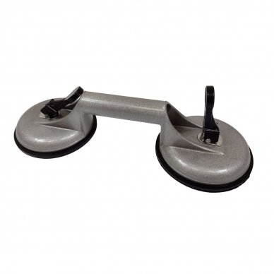 Stiklų kėliklis aliuminis dviejų čiuptuvų 2x120mm 100kg S11760 Stiklų kėliklis aliuminis dviejų čiuptuvų 2x120mm 100kg S11760