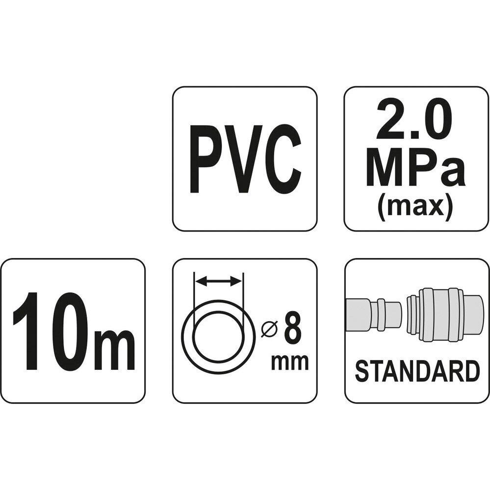 Suspausto oro žarna su jungtimis L-10-20m 14mm 8mm 2 Suspausto oro žarna su jungtimis L-10-20m 14mm 8mm 2