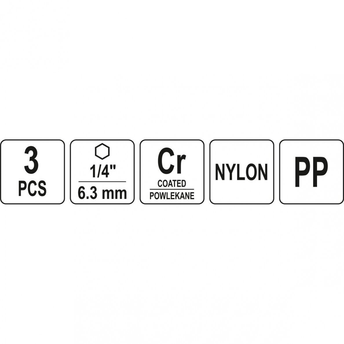 Šveitimo rinkinys hex antgalis nailoniniai 3vnt. 2