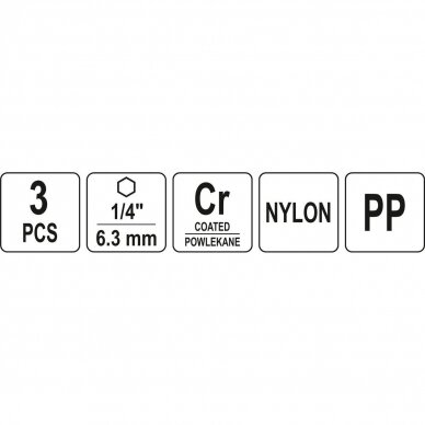 Šveitimo rinkinys hex antgalis nailoniniai 3vnt. 2 Šveitimo rinkinys hex antgalis nailoniniai 3vnt. 2