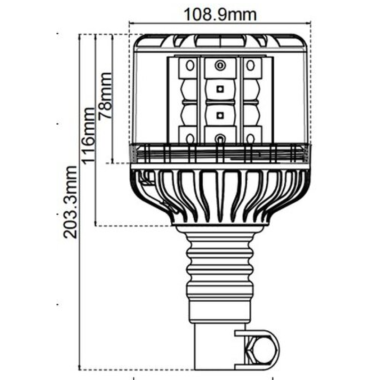 Švyturėlis 16LED 12/24V su lanksčių stovu TT.416F 2