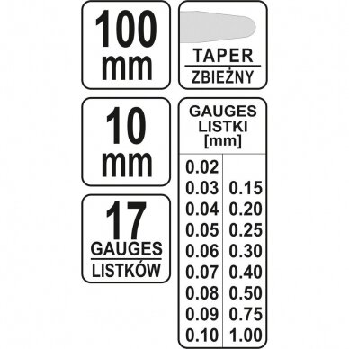 Tarpumačiai 0.02-1mm 17vnt. 1 Tarpumačiai 0.02-1mm 17vnt. 1