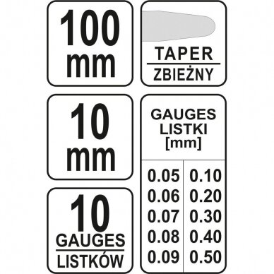 Tarpumačiai 0.05-0.5mm 17vnt. 1 Tarpumačiai 0.05-0.5mm 17vnt. 1