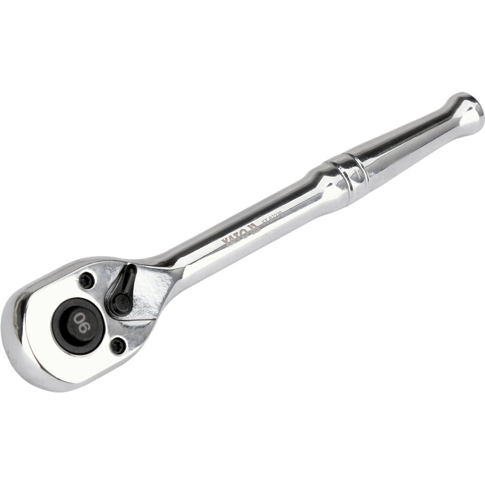 Terkšlė galvutėms chromuota 1/4" 90d. L-150mm YT-07220 Terkšlė galvutėms chromuota 1/4" 90d. L-150mm YT-07220