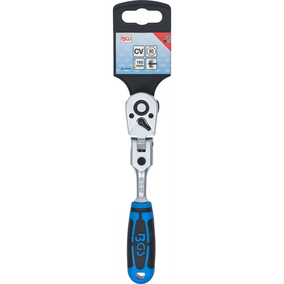 Terkšlė lanksčia galva / fiksuojama padėtis 1/4" 72d. L-165mm 25130 5