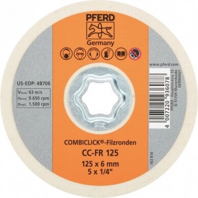 Tekstilinis poliravimo diskas 125mm CC-FR 1 Tekstilinis poliravimo diskas 125mm CC-FR 1