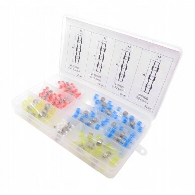 Termo gilzių/movų rinkinys su alavu 0.25-6mm 120vnt. 1 Termo gilzių/movų rinkinys su alavu 0.25-6mm 120vnt. 1