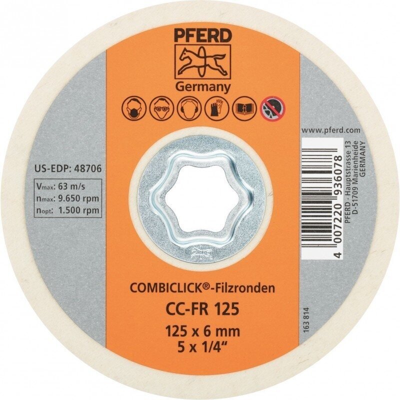 Tekstilinis poliravimo diskas 125mm CC-FR 1 Tekstilinis poliravimo diskas 125mm CC-FR 1