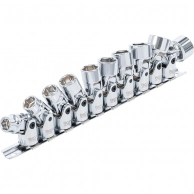 Galvučių rinkinys šarnyrinis šešiakampis 3/8" 10-19 mm 10vnt. 205