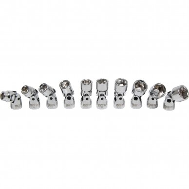 Galvučių rinkinys šarnyrinis šešiakampis 3/8" 10-19 mm 10vnt. 205 4