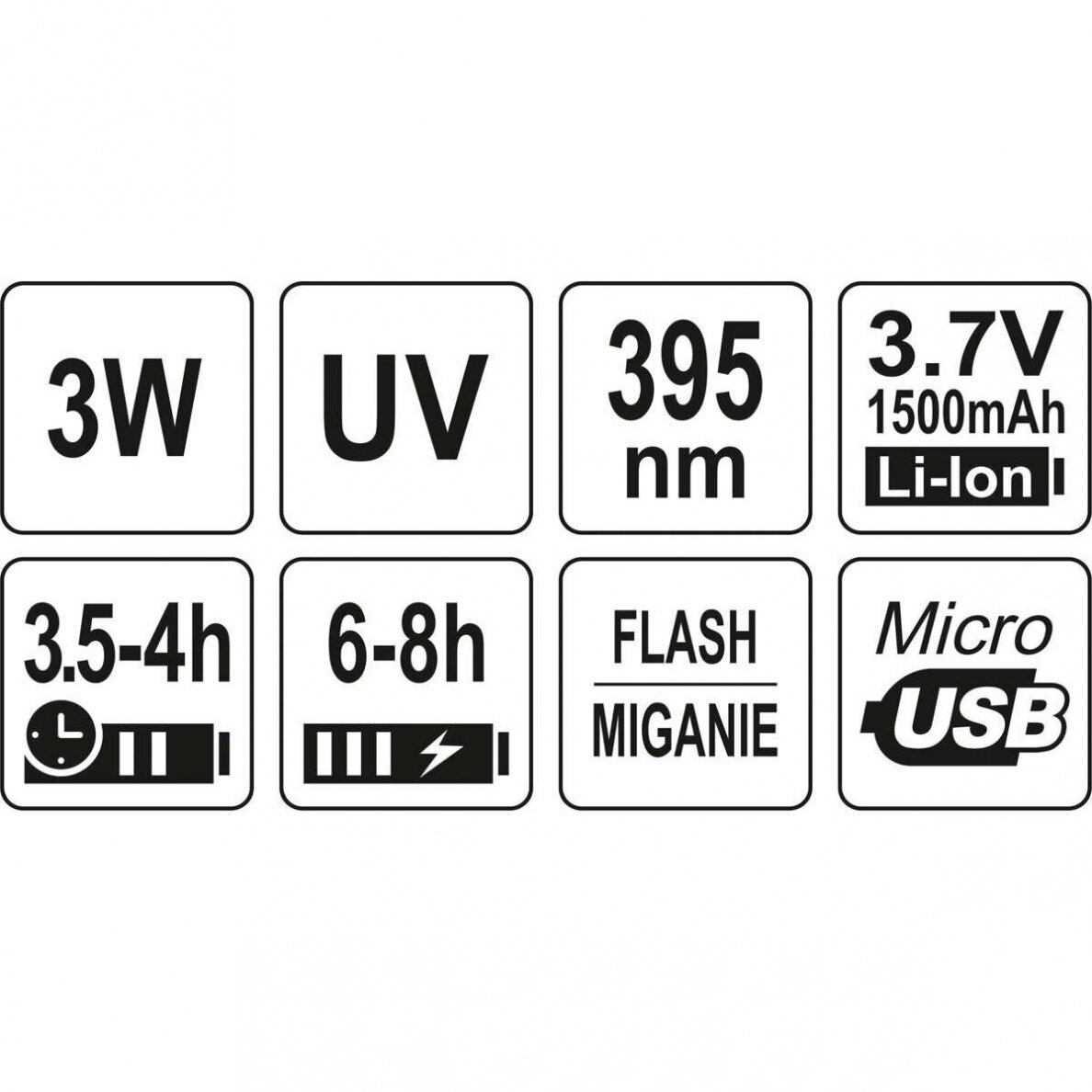 UV žibintuvėlis akumuliatorinis LI-ION 3.7V 1500mAh + akiniai 2 UV žibintuvėlis akumuliatorinis LI-ION 3.7V 1500mAh + akiniai 2