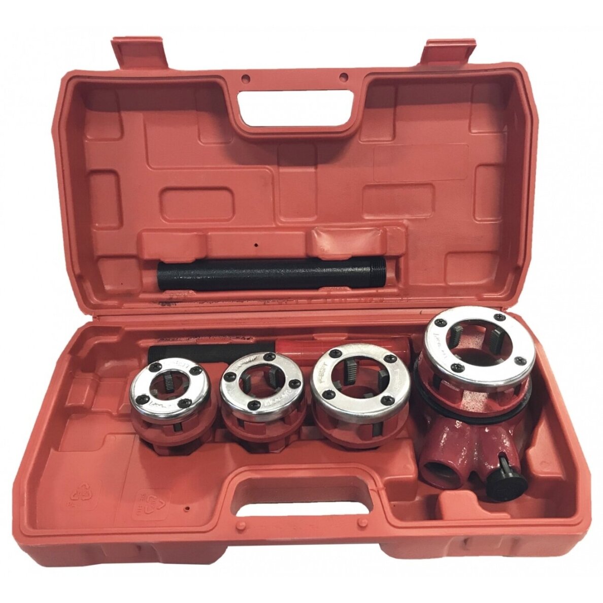 Vamzdinių sriegpjovių rinkinys su terkšle (1/2",  3/4",  1",  1-1/4") 4vnt. EQ-7625