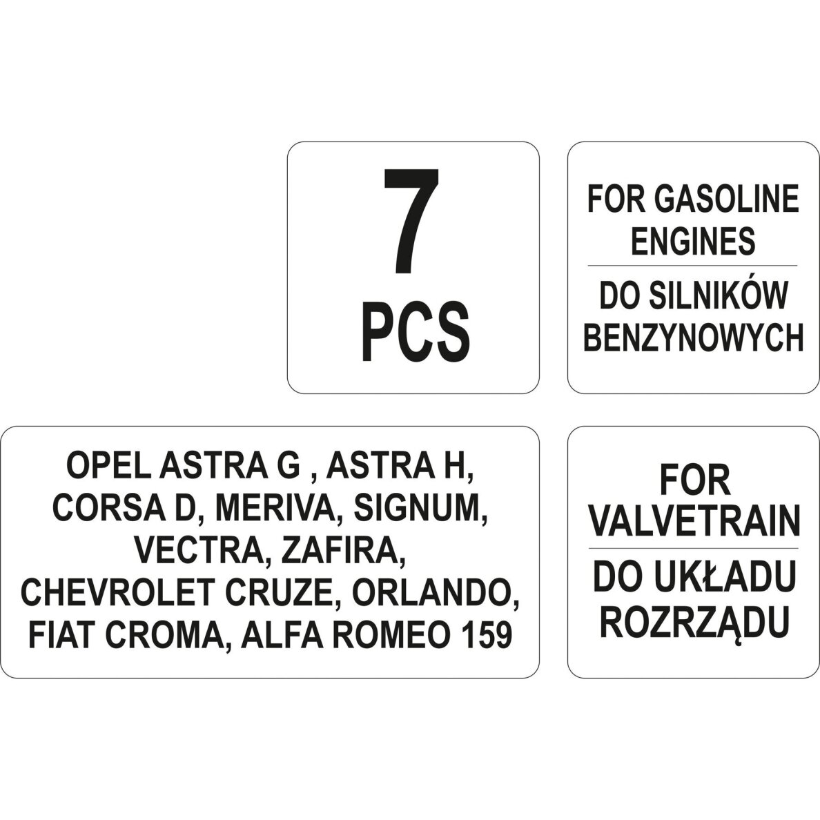 Variklio fiksavimo įrankių rinkinys Opel 1.4/1.8l 16V 3 Variklio fiksavimo įrankių rinkinys Opel 1.4/1.8l 16V 3