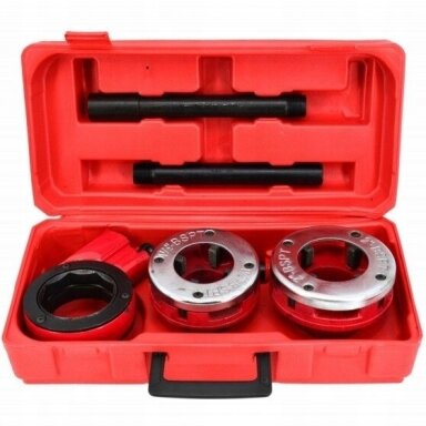 Vamzdinių sriegpjovių rinkinys su terkšle (1-1/2″, 2″) 2vnt. FT1102 Vamzdinių sriegpjovių rinkinys su terkšle (1-1/2″, 2″) 2vnt. FT1102