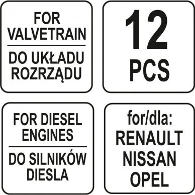 Variklio fiksavimo įrankių rinkinys Renault / Nissan / Opel 4