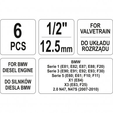 Variklio fiksavimo įrankių rinkinys BMW N47/N47S/N57 2 Variklio fiksavimo įrankių rinkinys BMW N47/N47S/N57 2