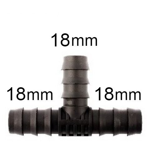 Vamzdelis plastikinis žarnos sujungimui trišakis 18mm Vamzdelis plastikinis žarnos sujungimui trišakis 18mm