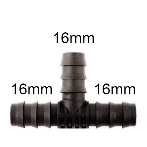 Vamzdelis plastikinis žarnos sujungimui trišakis 16mm Vamzdelis plastikinis žarnos sujungimui trišakis 16mm