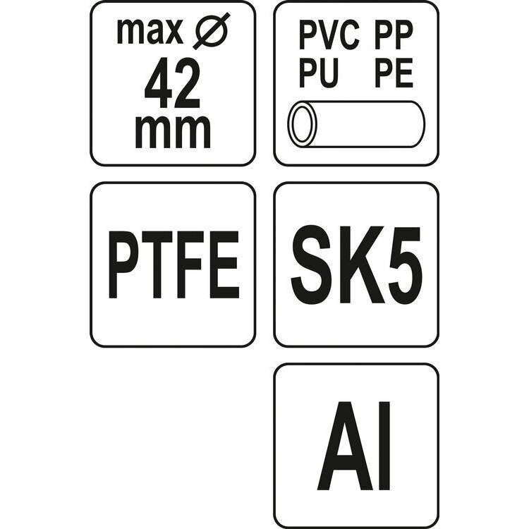 Replės plastiko vamzdžiams žarnoms PTFE 0-42mm YT-22271 4