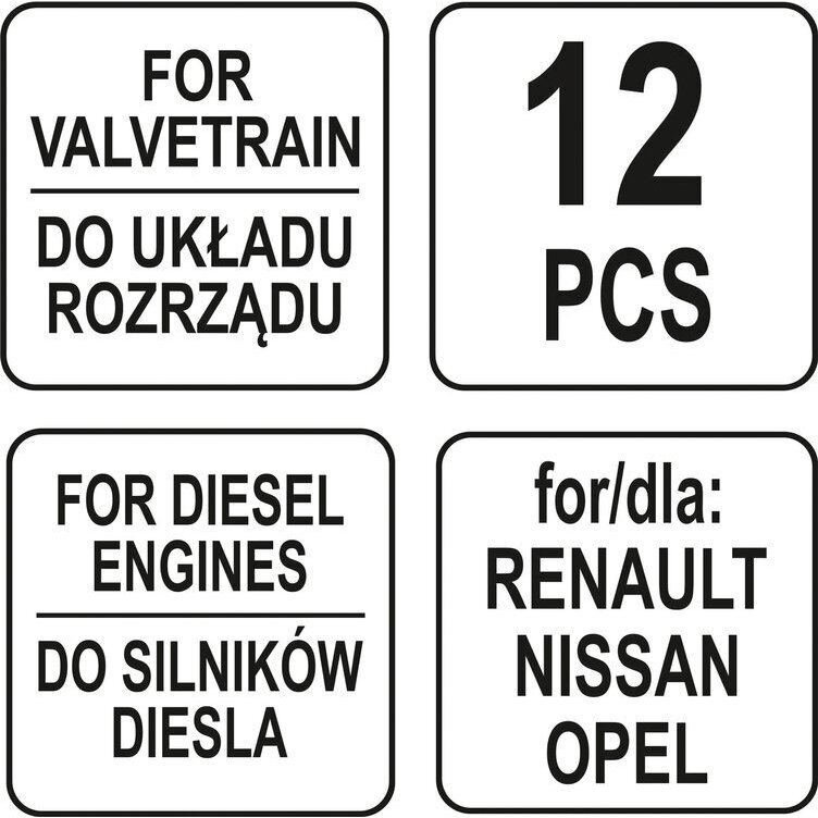 Variklio fiksavimo įrankių rinkinys Renault, Nissan, Opel 1.5/1.9/2.2/2.5l 4 Variklio fiksavimo įrankių rinkinys Renault, Nissan, Opel 1.5/1.9/2.2/2.5l 4
